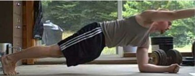 Plank with arm elevated